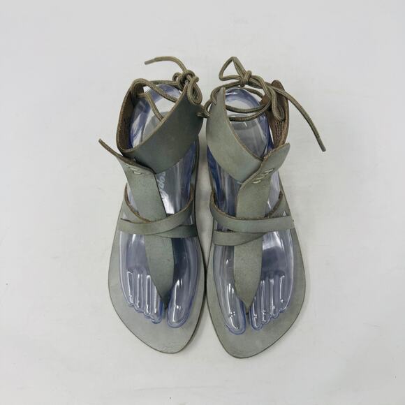 Free People Lace-Up Gray Gladiator Sandals Size 36 (US 6) | Boho Festival Style - Picture 6 of 13